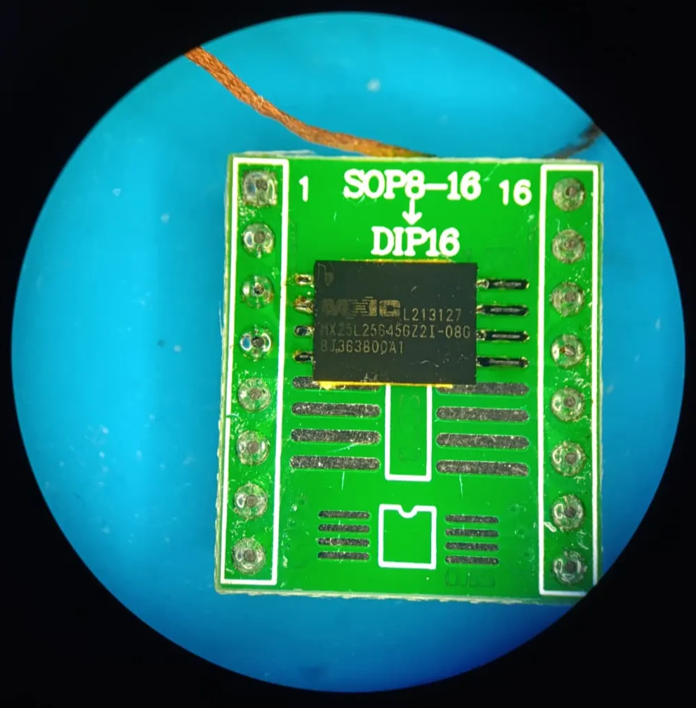 MX25L25645G flash chip on PCB